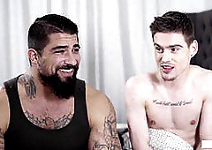 Horny gay studs Ryan Bones and Lev Ivankov go raw in passionate anal session