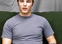 Twink gets himself off after interview