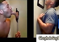 Slut cons straight guy at gloryhole