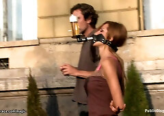 Big Boobed blond Romanian sexy girl public ravaged