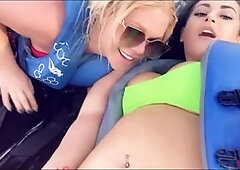 Kiki Klout licks pussy in public while riding jetskis
