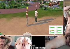 Naturist Uncircumcised Hippie Plays The Sims four and JIZM trio