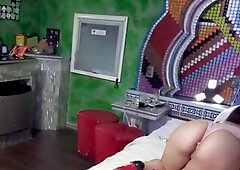 Public flashing in a hotel room - big ass Latina milf