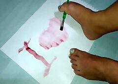 Horny Feet Fetish Mom Shaves Her Legs And Paints With Her Toes - Nikita Bellucci