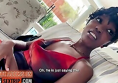 This EBONY TEEN told her parents she was at bible study... whole time she was RIDING my cock hard