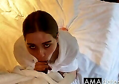 Morning sex at the hotel with a squirting babe who loves rough sex and blowjobs.