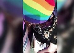 My girlfriend was playing her episode game, but I got concupiscent playing by myself and decided to distract her for a bit from her game to take care 