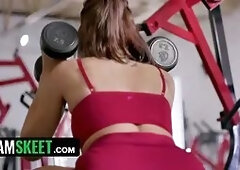 Scarlet spunk gets her Wet Pussy spread wide at the sport