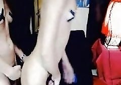 Hot skinny tranny gets penetrated by a tranny donger