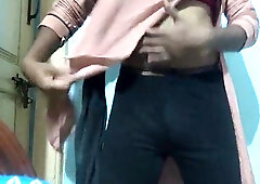 Undressing and masterbating my stepsis ittige colored chudi