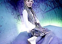 Tattood Girl with Glasses and Buttplug Fucks a Tattooed Dick, DP, Facial