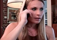 Blond Lea Moore has a bit of ass in the garden outdoors