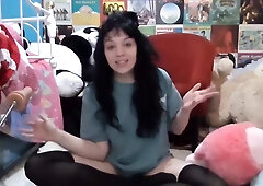 Cute curly brunette solo webcam masturbation