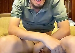 Arab Guy Stroking His Big Curved Circumcised Cock (Almost Caught)