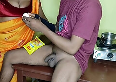 Stepmom Was Cooking Food For Her Stepson And After Seeing Her Stepsons Cock, Stepmom Got Fucked By Her Stepson