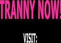 Sexy tranny riding dildo