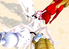 Naughty Sims, the crew at the beach