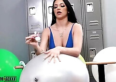 See Honey balloon play fetish on  now! - Balloon, Hottie, Solo, Fetish, Large Butt, Large Boobs, Brunette Hair Porn