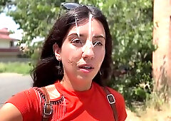 Public Oral-sex in the Bushes with Stranger and Eager Cumwalk Overspread in Cum