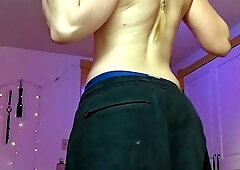 Sweaty Striptease Spreading And Flexing Hairy Athletic