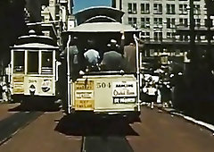 Dazzling blonde shemale slobbers all over a fat tranny dick