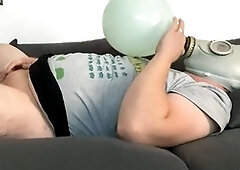 Middle-aged, solo, latex milking