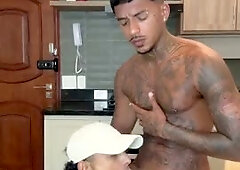 Massive Cock Stud Gets Fucked In The Kitchen
