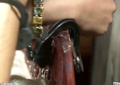 Large melons black t-girl Star caught her clerk Scout after that guy robbed her pawn shop and with large ebony dong anal drilled him in slavery