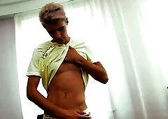Underwear, getting off, blonde twink