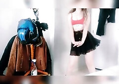 Cute and hawt student dancing with a petticoat