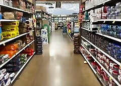 Hawt wife flashes her boobs whilst shopping at the grocery store!
