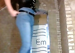 Femboy showing tight ass in pants