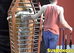 Cage Torment Fetish With Jock Who Loves Getting Whipped