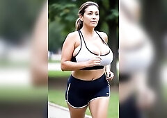 Breasty Aged Honeys Running in Park - Wild Titties Outdoor 1 [AI generated]