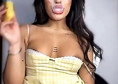 Hot Tattooed Babe Teases & Plays