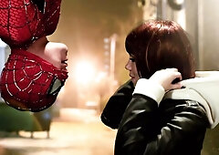 Horny Capri Anderson is sucking a spider man's dick like a pro