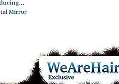 Hairy Chrystal poses in front of Mirror and masturbates