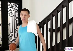 I love getting perspired and obscene out at basketball practice. My grandpa not ever comes to my games but my stepmom does. That babe's always ho