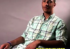 Nice youthfull ebony dude flashes you his gigantic hard-on and tastey butt