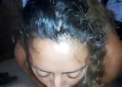 Latina slides her fingers into a guys ass and milks his prostate