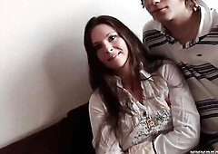 Real amateur pair in trio with our honey Tina