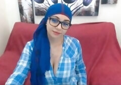 Blue Hijab Beauty from Turkey in Yoga Spandex