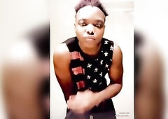 Muscle Dude BBC large butt and tits Homosexual Trap fit FTM Trans after gym shower striptease