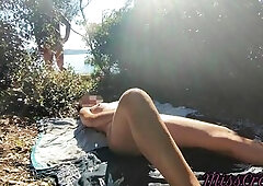 French Gal Masturbation Amateur on Undressed Beach public in Greece to stranger with squirt P1