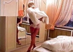 Kinky cumshot compilation featuring self facials and sexy outfits with Chantal Fouet