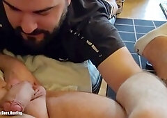 First-time gay blowjob and hairy gay experience for Swiss straight hunk