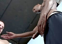 Big black cock, deep throat, anal invasion