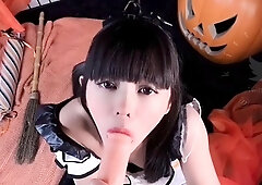 Amateur asian teen solo playing