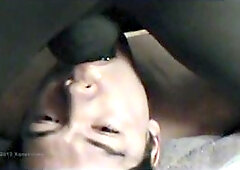 Young boy owned a large black cock