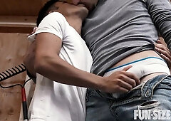 FunSizeBoys - Diminutive mischievous ass bandit bottom humped by tall gardener Bob Knight